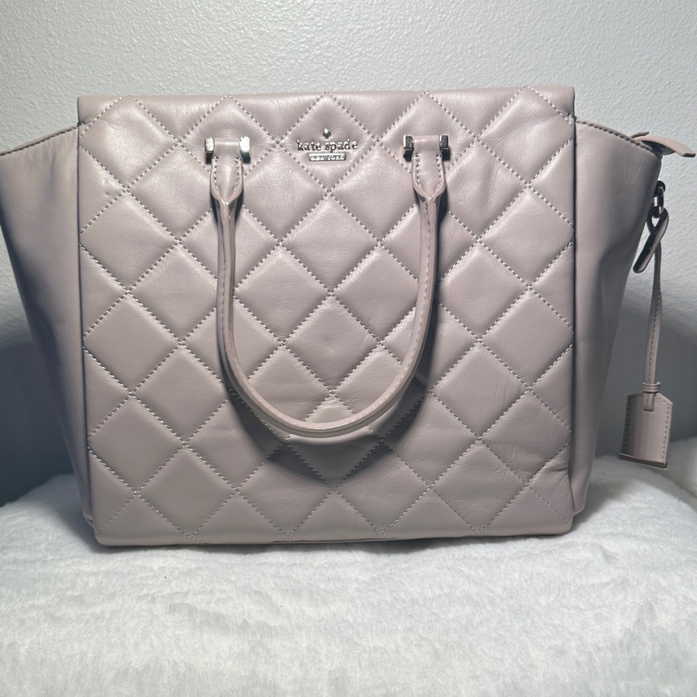 Kate Spade Quilted Tote - Light Gray
